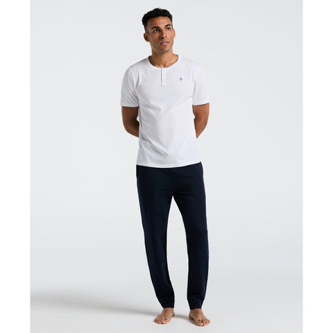 Short Sleeve Henley Tee (Bright White) 