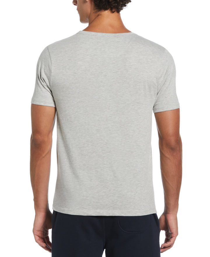 Solid Henley Tee (Light Grey Heather) 
