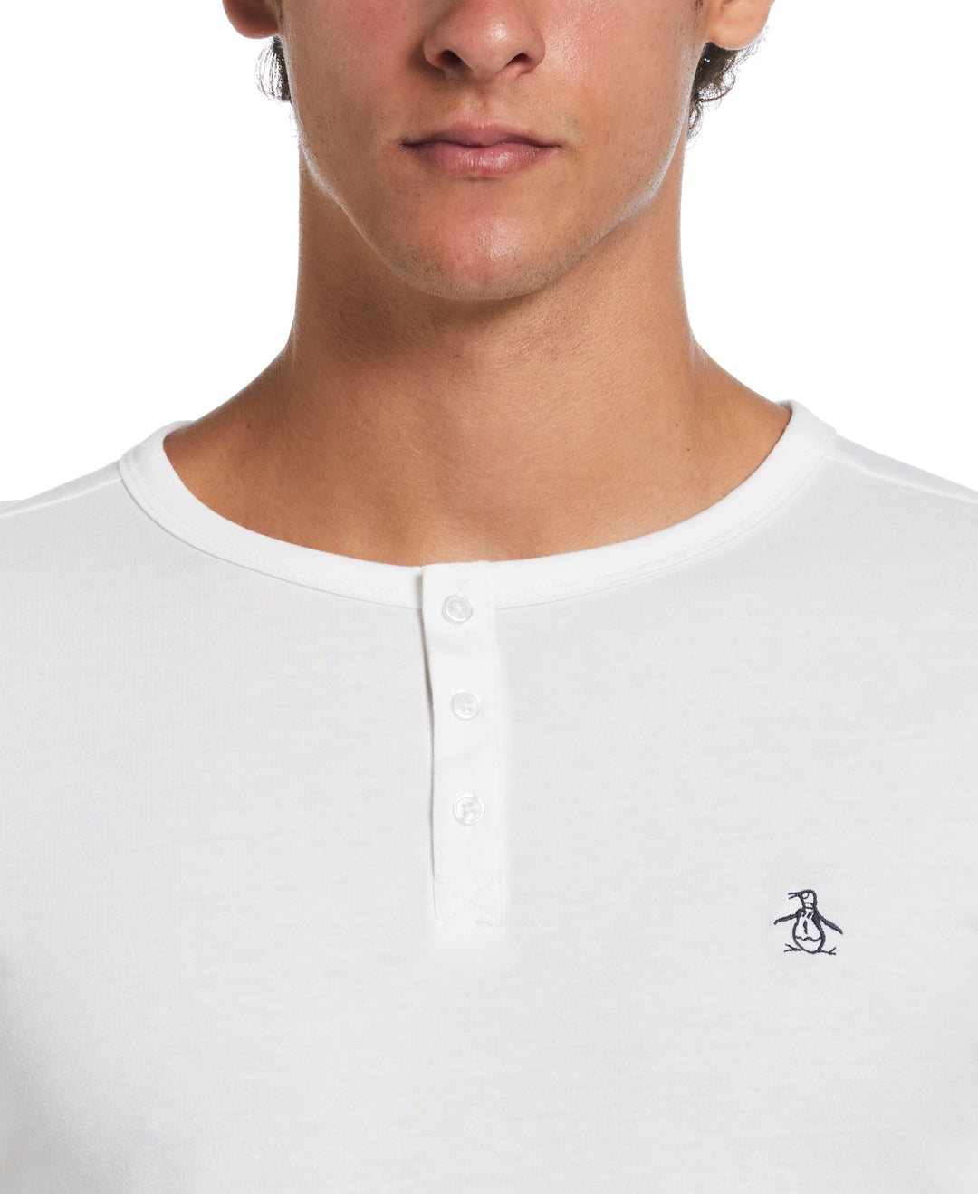Solid Henley Tee (White) 