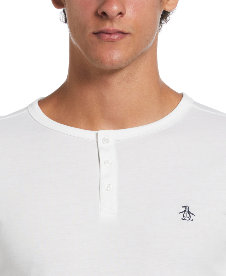 Solid Henley Tee (White) 