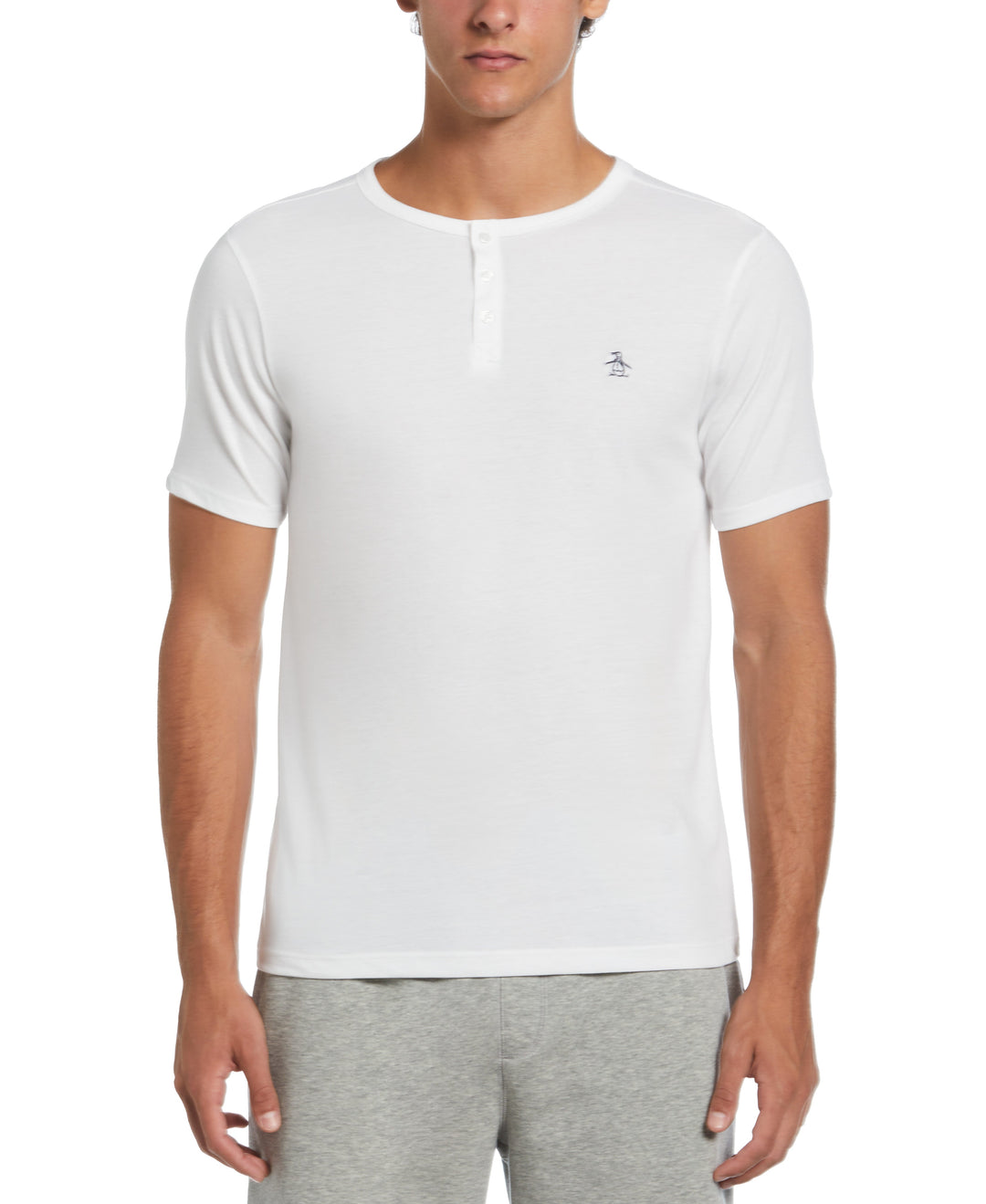 Solid Henley Tee (White) 