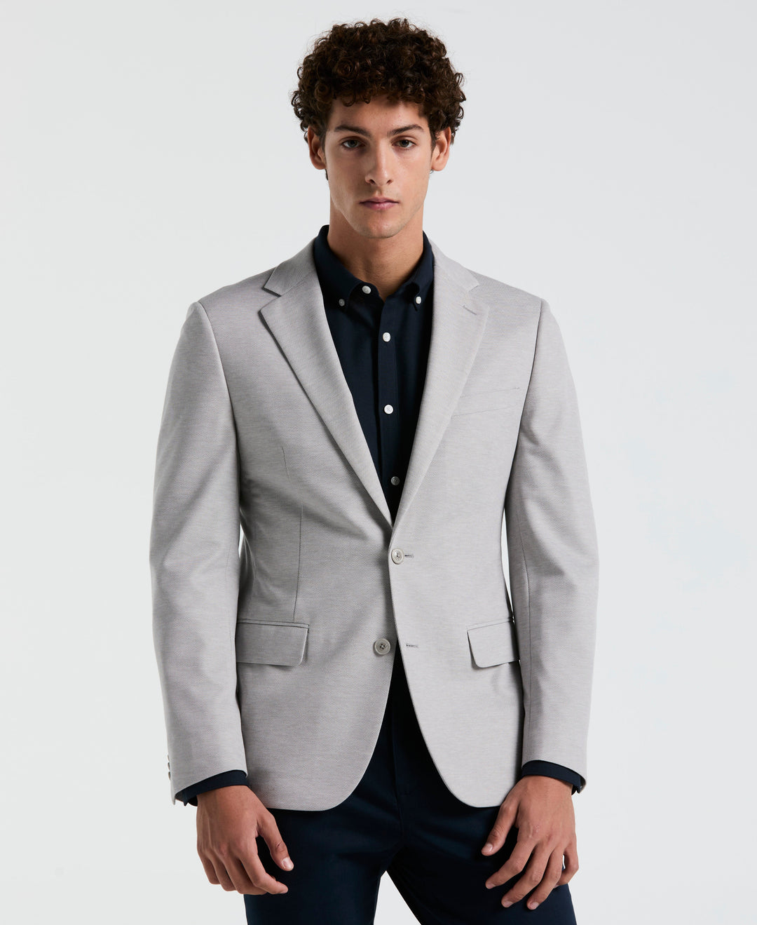Solid Light Gray Sport Coat-Suit Jackets-Light Gray-36-Regular-Original Penguin