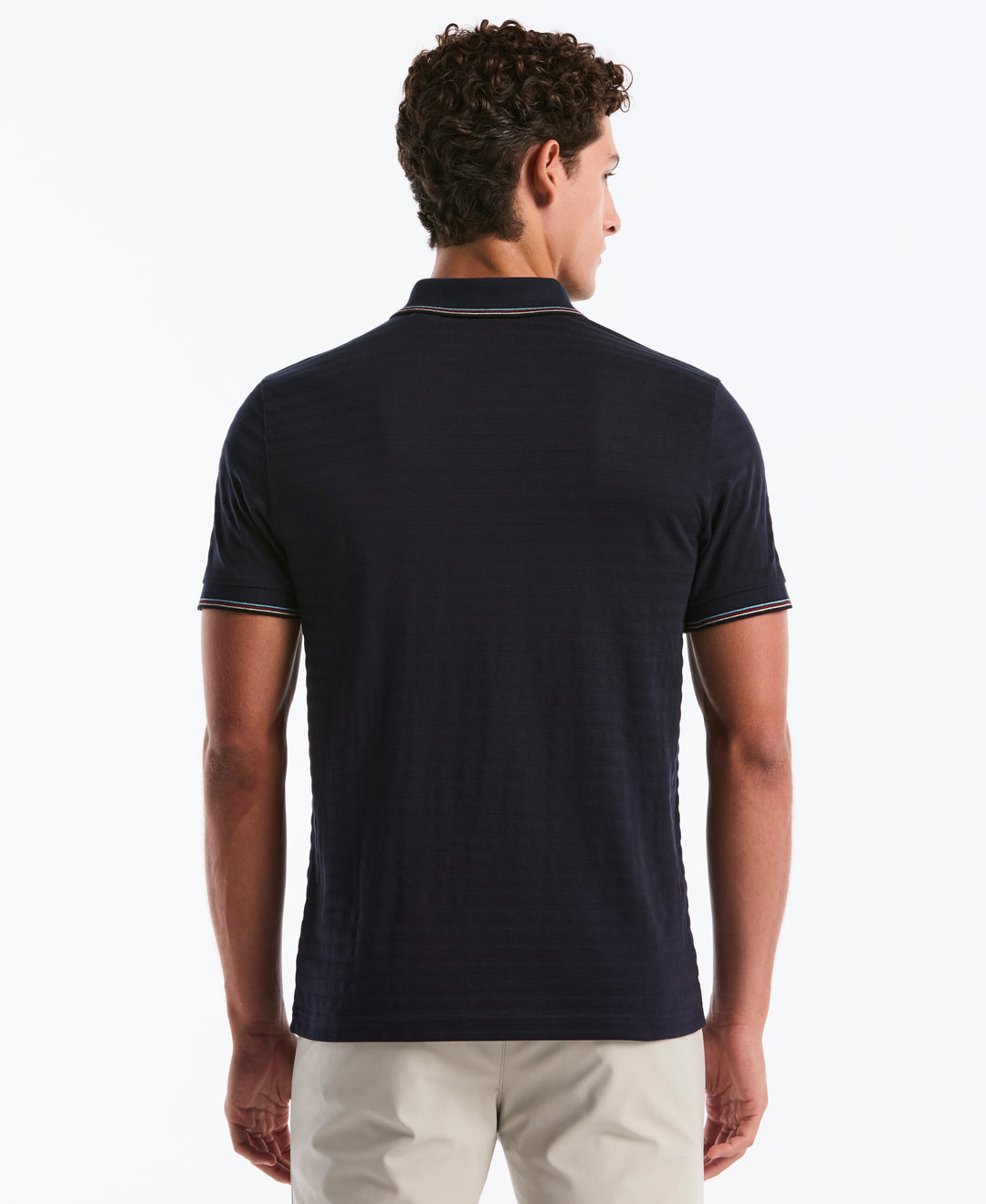 Solid Striped Polo Shirt (Dark Sapphire) 