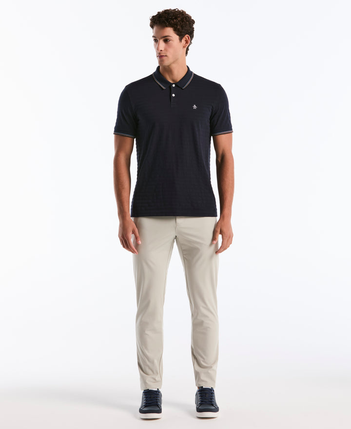Solid Striped Polo Shirt (Dark Sapphire) 