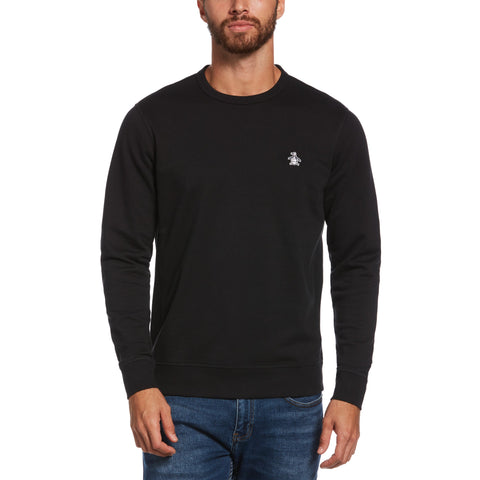 Fleece Crew Neck Sweater-Sweatshirts-True Black-L-Original Penguin