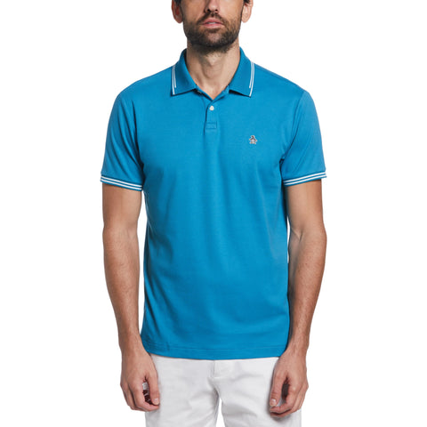 Sticker Pete Knit Polo Shirt (Mosaic Blue) 
