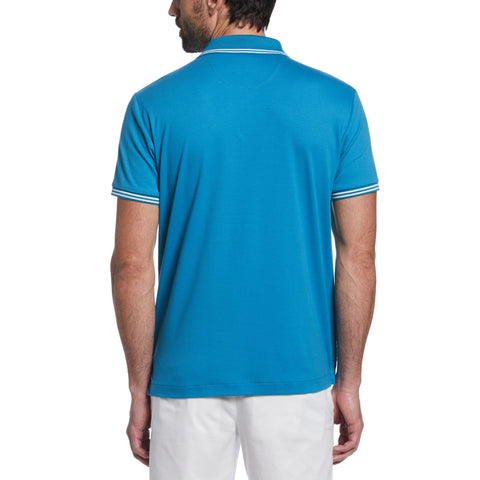 Sticker Pete Knit Polo Shirt (Mosaic Blue) 
