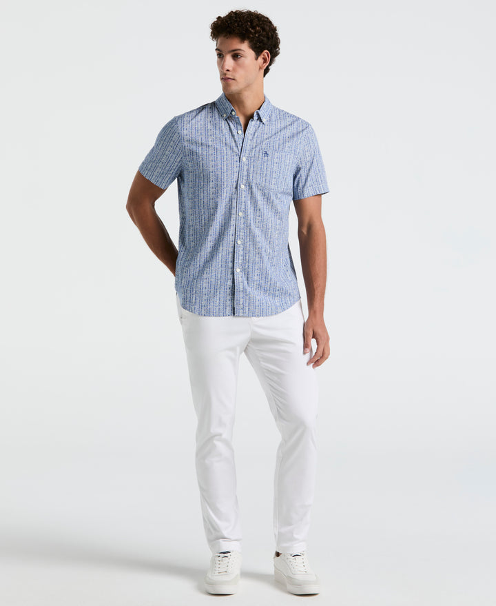Cotton Poplin Texture Shirt (Blue Quartz) 