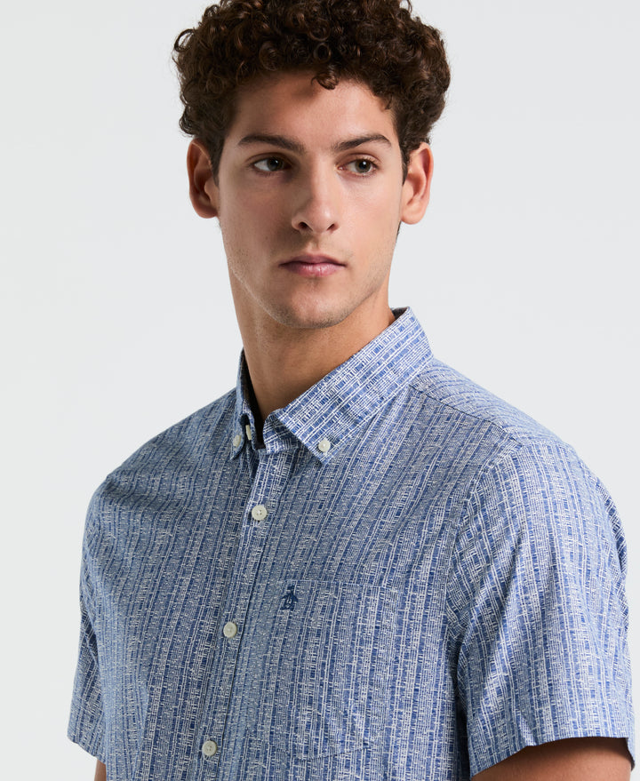 Cotton Poplin Texture Shirt (Blue Quartz) 