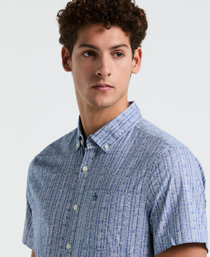 Cotton Poplin Texture Shirt (Blue Quartz) 