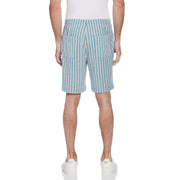 Linen Blend Stripe Birdseye Pique Short (Pacific) 