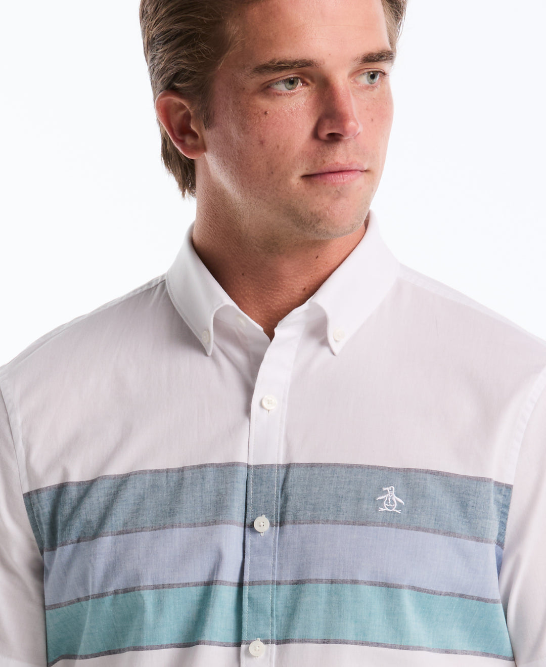 Stripe Stretch Shirt (Bright White) 