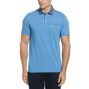 Stripe Chambray Collar Polo (Imperial Blue) 