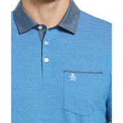Stripe Chambray Collar Polo (Imperial Blue) 