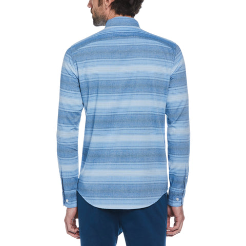 Stripe Flannel Shirt  (Classic Blue) 