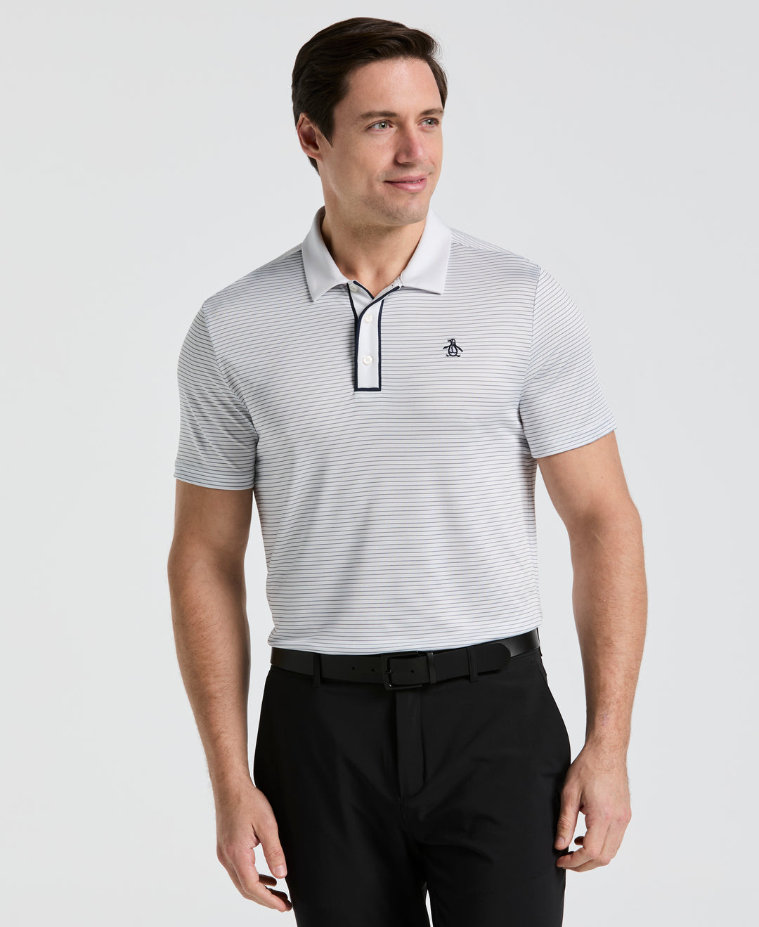 Short Sleeve Stripe Polo (Bright White) 