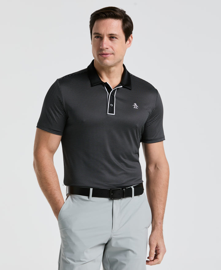 Short Sleeve Stripe Polo (Caviar) 