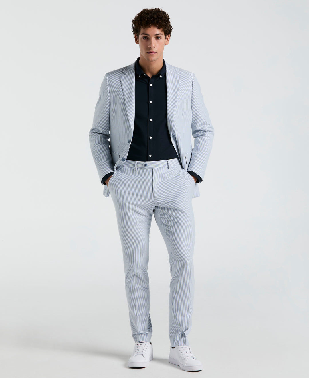 Stripe Suit Separate Jacket (Light Blue) 