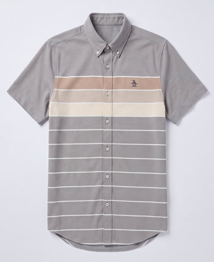 Striped Button-Down Poplin Shirt-Shirts-Sargasso Sea-XS-Original Penguin