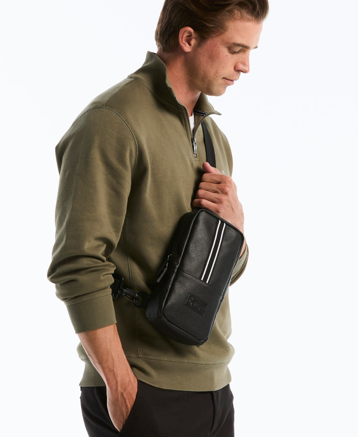 Striped Crossbody Bag-Bags-Black-OS-Original Penguin