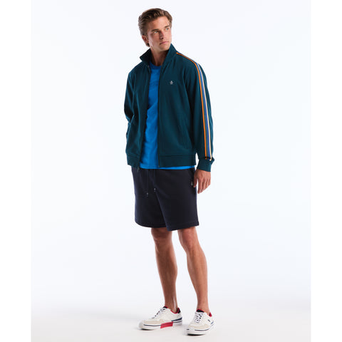 Striped Fleece Track Jacket-Outerwear-Original Penguin