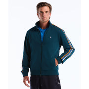 Striped Fleece Track Jacket-Outerwear-Reflecting Pond-XS-Original Penguin