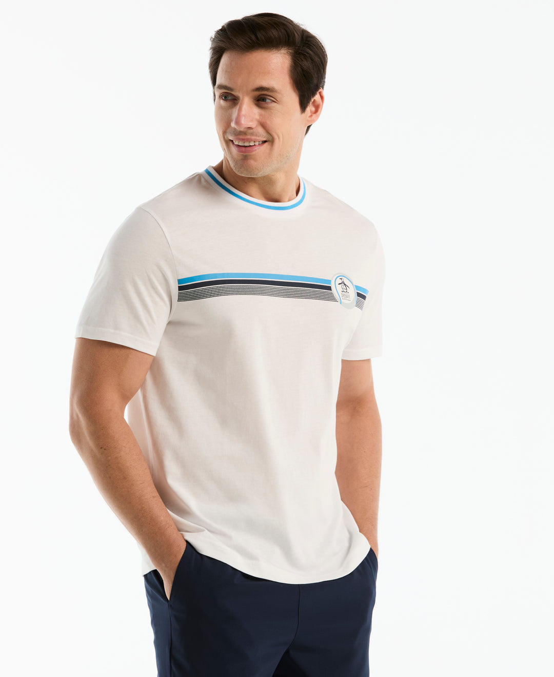 Striped Net Tennis Graphic Tee-Tennis Tees-Bright White-XS-Original Penguin