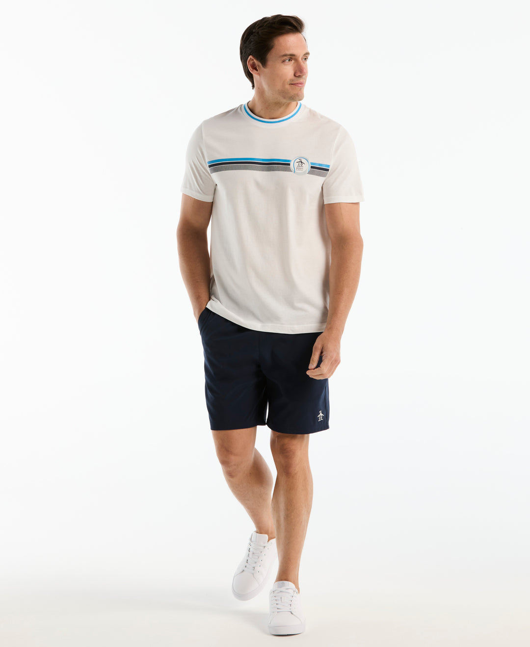 Striped Net Tennis Graphic Tee-Tennis Tees-Original Penguin