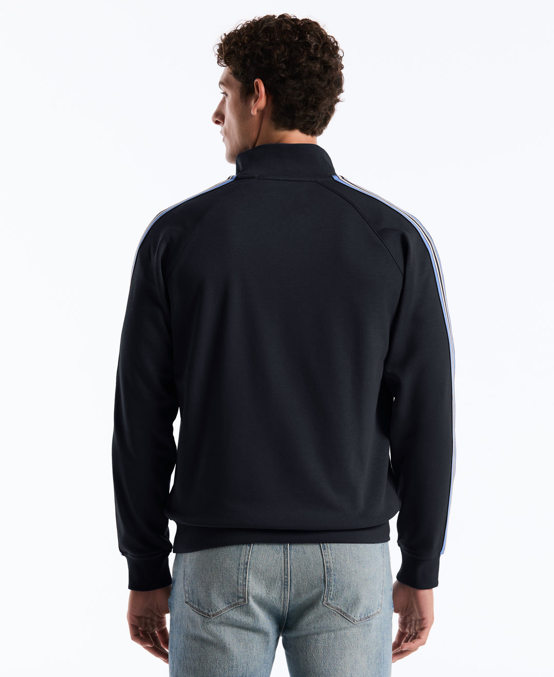 Stripe Tape Fleece Track Jacket (Dark Sapphire) 