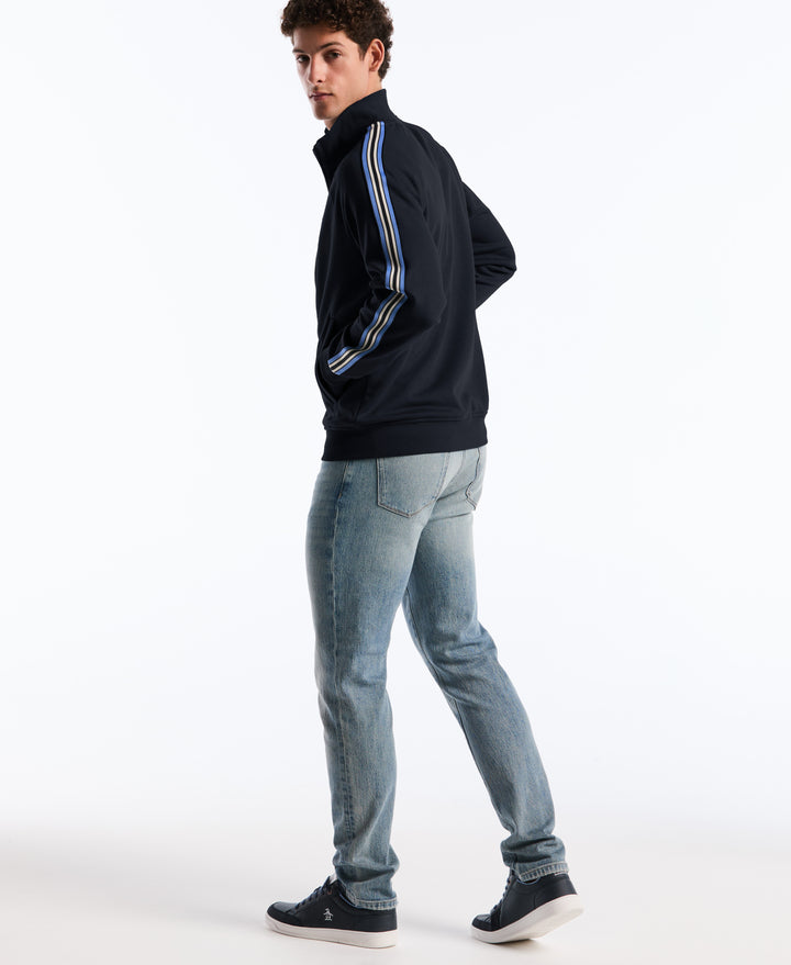 Stripe Tape Fleece Track Jacket (Dark Sapphire) 