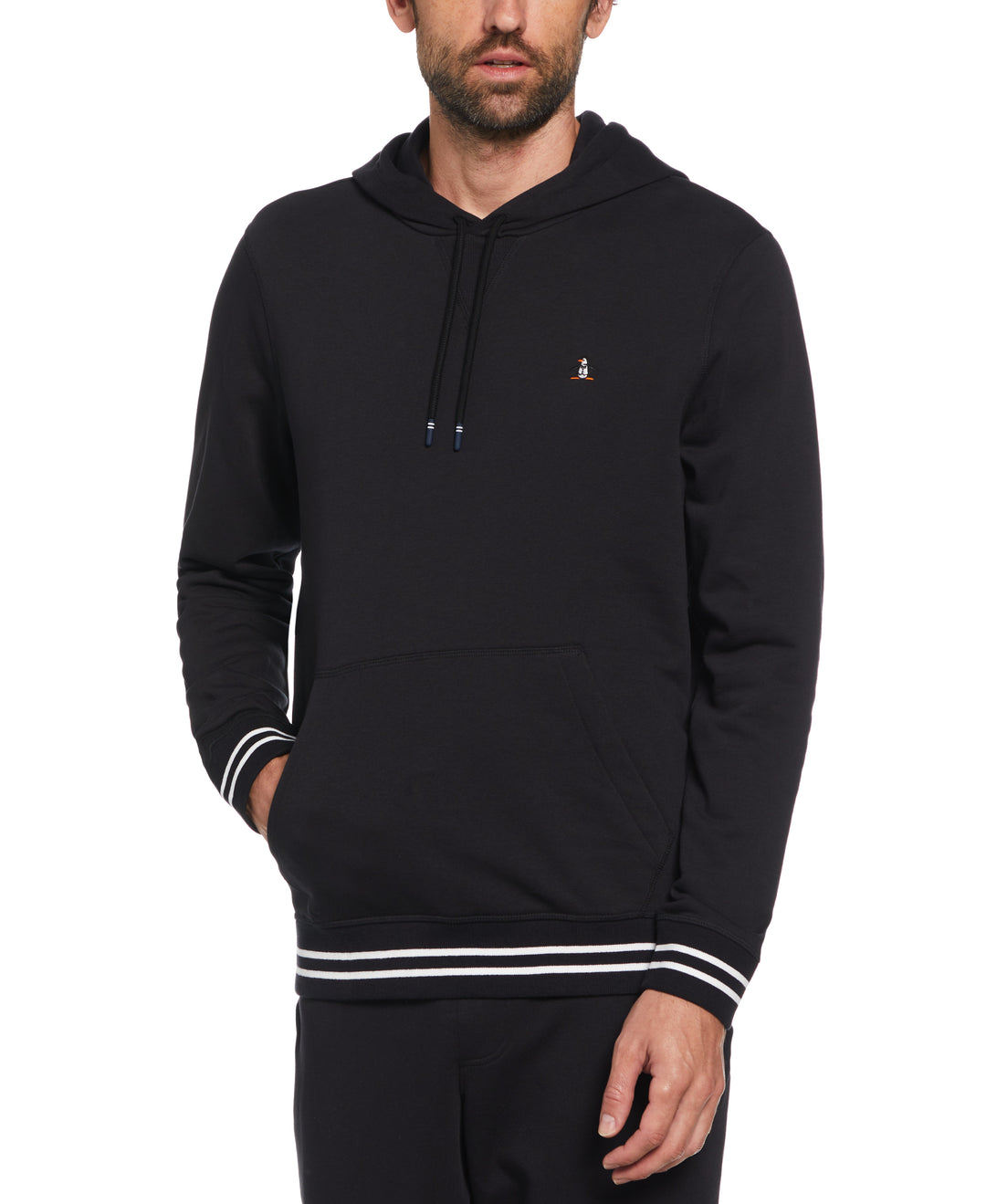 Slim Fit Fleece Hoodie (True Black) 