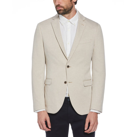 Tan Herringbone Knit Blazer (Tan) 