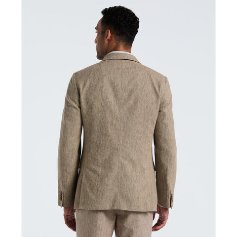 Tan Linen Suit Separate Jacket (Tan/White) 