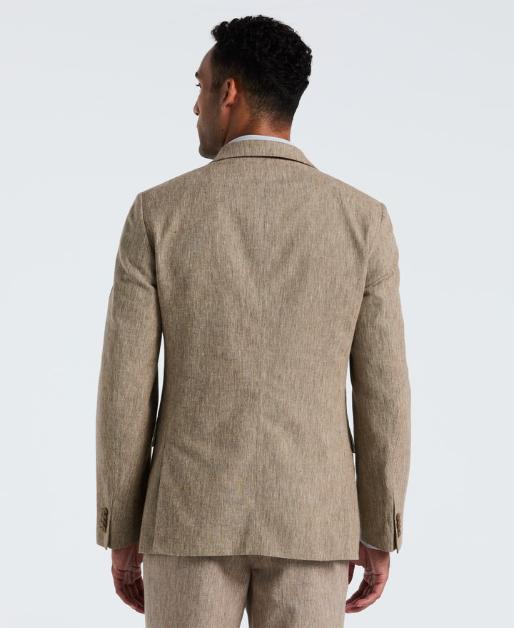 Tan Linen Suit Separate Jacket (Tan/White) 