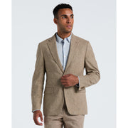 Tan Linen Suit Separate Jacket (Tan/White) 