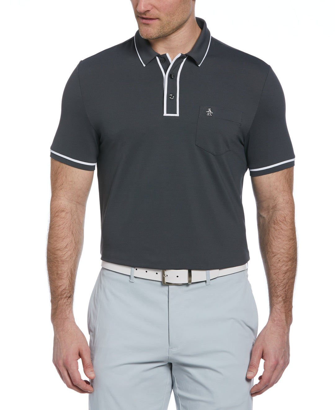 Technical Earl Short Sleeve Golf Polo Shirt (Asphalt) 