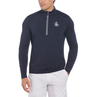 Technical Earl 1/4 Zip Long Sleeve Golf Sweater (Black Iris) 