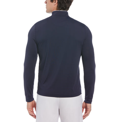 Technical Earl 1/4 Zip Long Sleeve Golf Sweater (Black Iris) 