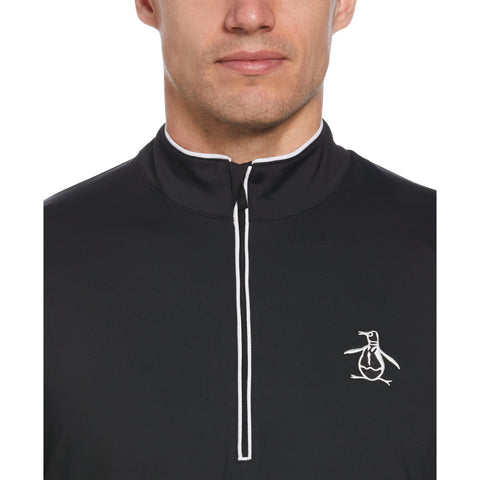 Technical Earl 1/4 Zip Long Sleeve Golf Sweater (Caviar) 