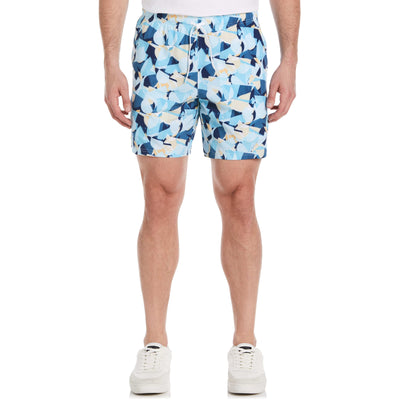 Tennis Print Layered Short (Bright White) 