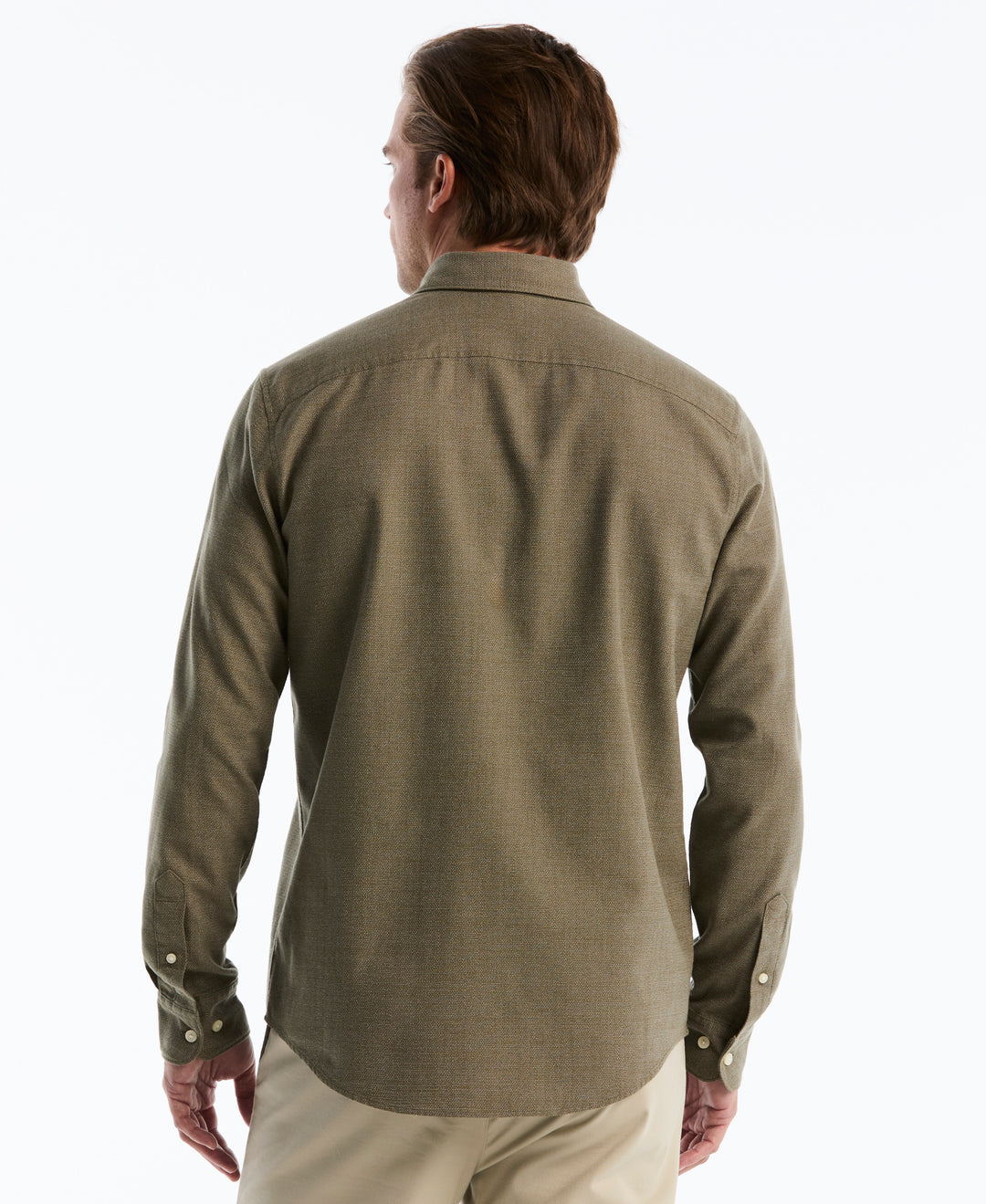 Cotton Textured Chambray Dobby Shirt (Dusty Olive) 