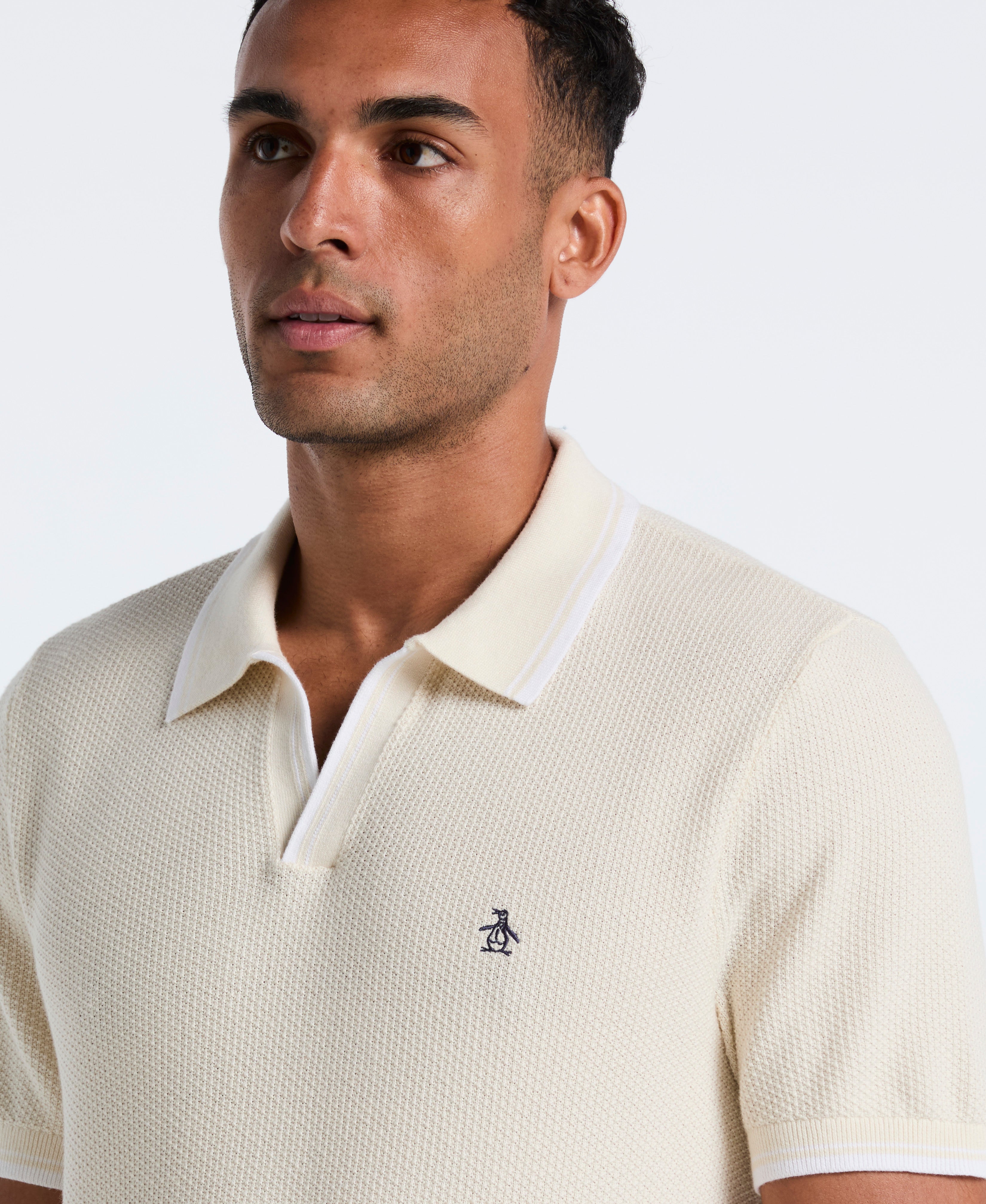 Textured Johnny Collar Sweater Polo – Original Penguin US