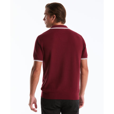 Textured Johnny Collar Sweater Polo-Polos-Original Penguin