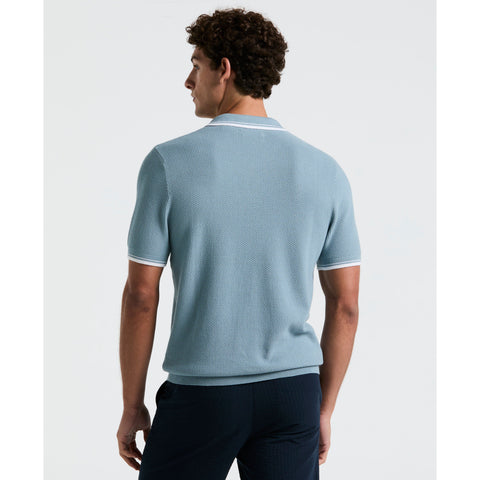 Textured Johnny Collar Sweater Polo (Citadel) 