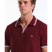 Textured Johnny Collar Sweater Polo-Polos-Original Penguin