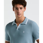 Textured Johnny Collar Sweater Polo (Citadel) 