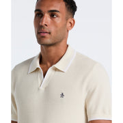 Cotton Johnny Collar Sweater Polo (Birch) 