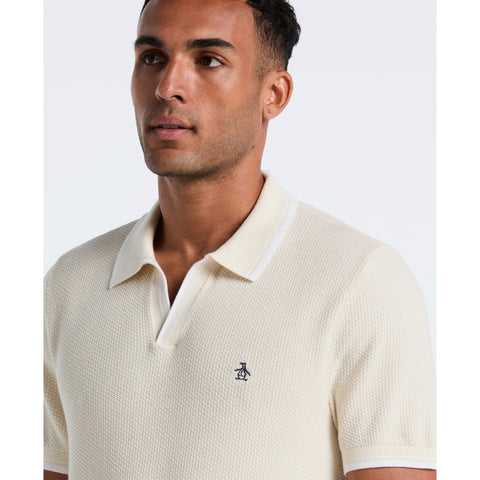 Cotton Johnny Collar Sweater Polo (Birch) 