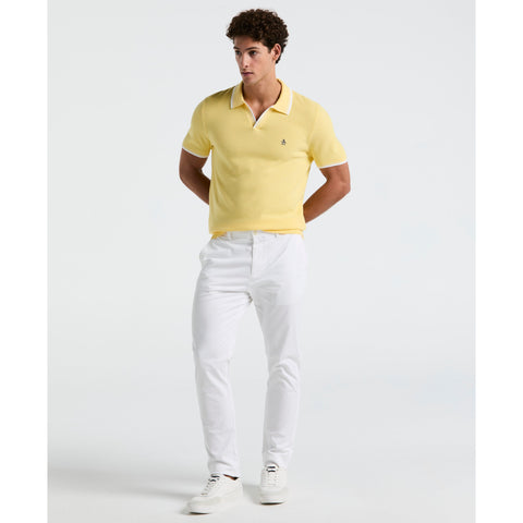 Textured Johnny Collar Sweater Polo (Popcorn) 