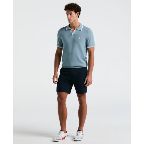 Textured Johnny Collar Sweater Polo (Citadel) 